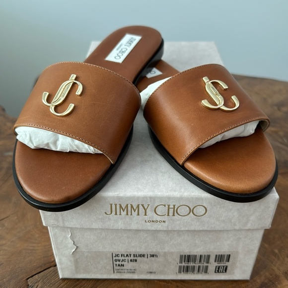 Jimmy Choo Shoes - Jimmy Choo Tan Slide Sandals